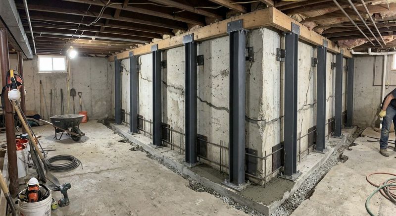 Basement Stabilization in Old Lyme, CT