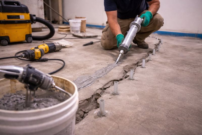 Cracked Basement Floor Repair in Old Lyme, CT