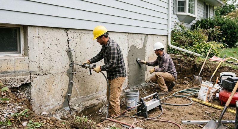Cracked Foundation Repair in East Hampton, CT