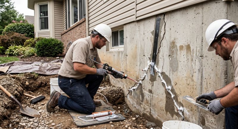 Cracked Foundation Repair in Higganum, CT