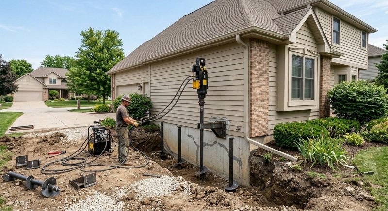 Helical Piers Installation in Old Lyme, CT