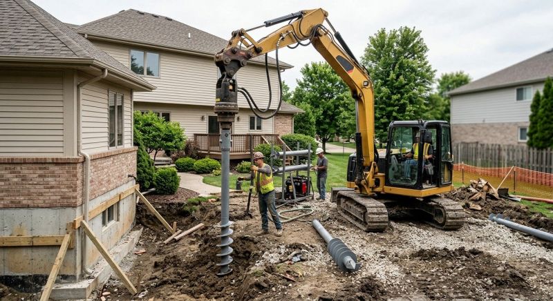 Helical Pile Installation in Old Lyme, CT