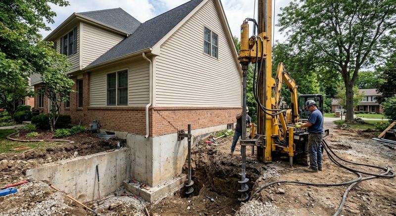 Helical Pile Installation in Old Lyme, CT